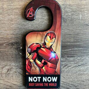 Marvel Double Sided Door Hanger.  Avengers Captain Marvel & Iron Man Door Hanger